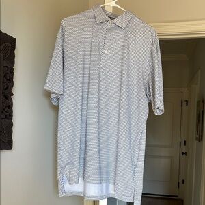 Peter Millar White and Black Polo Shirt